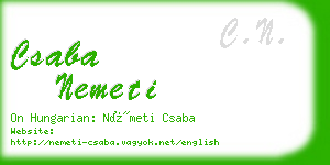 csaba nemeti business card